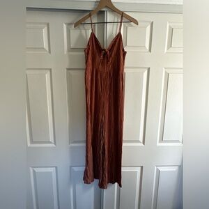 American Eagle Outfitters Women's Orange and Tan Jumpsuit